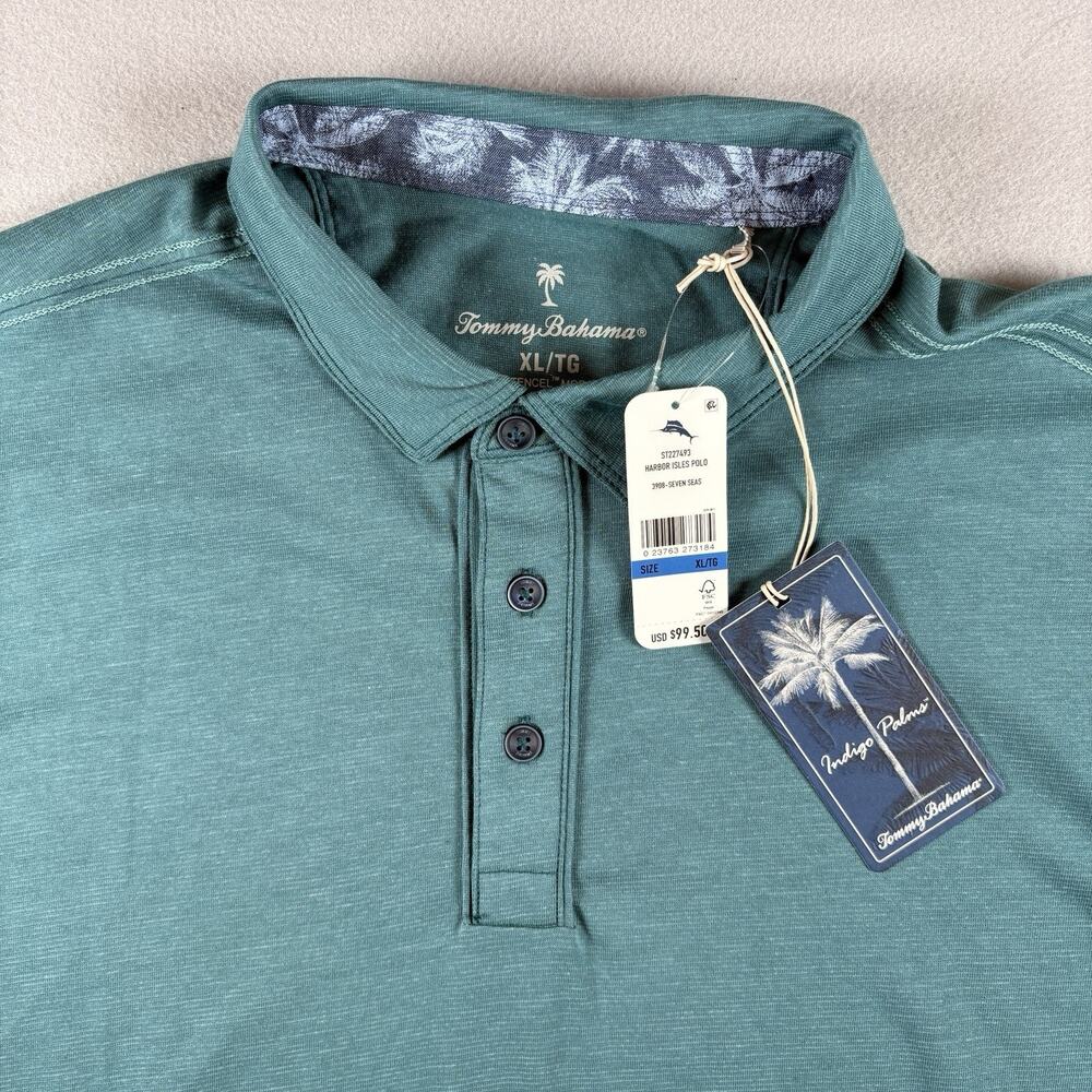 Tommy Bahama Harbor Isles Polo Men's XL Seven Seas Green NWT $100